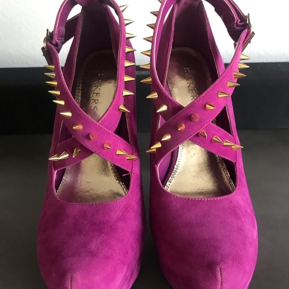 Bakers Pink Spiky Pump Platform Heels - Picture 2 of 3